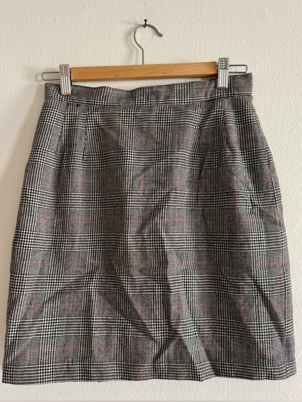 Wool Glen Plaid Mini Pencil Skirt
